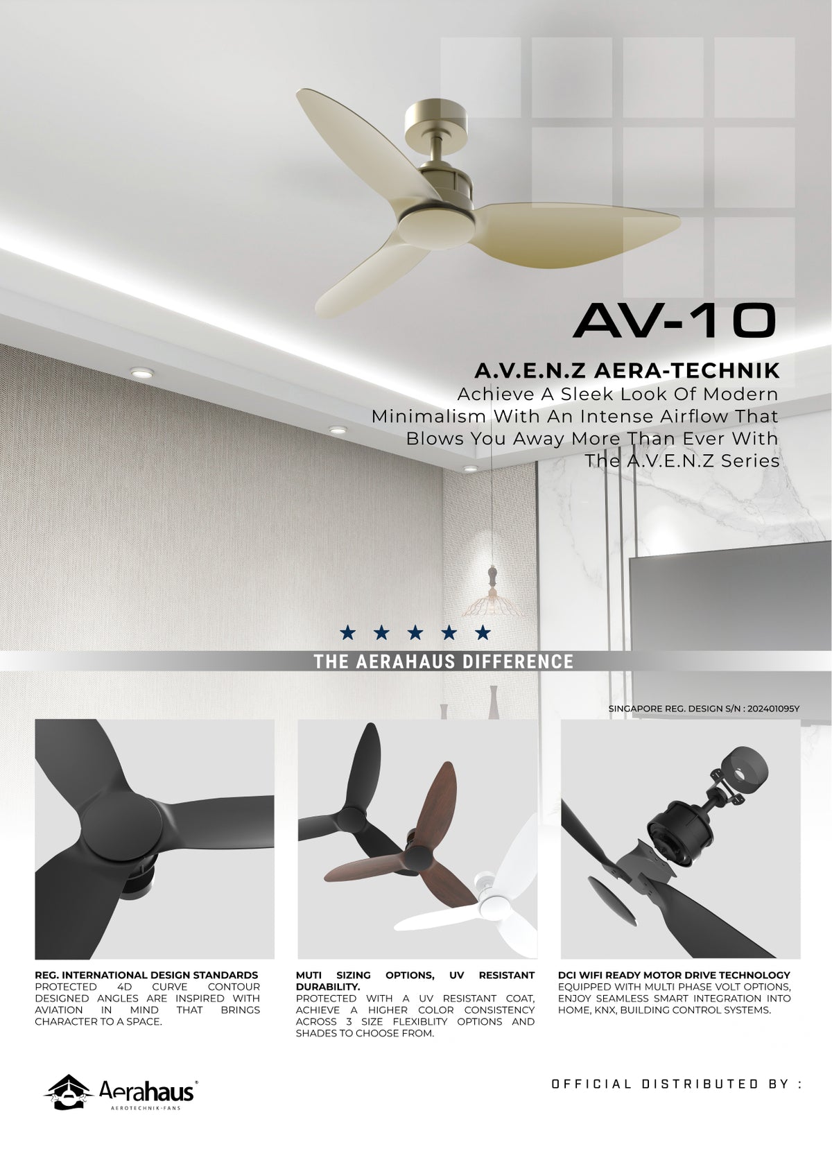 AV-10 Aerahaus Technik DC Ceiling Fan