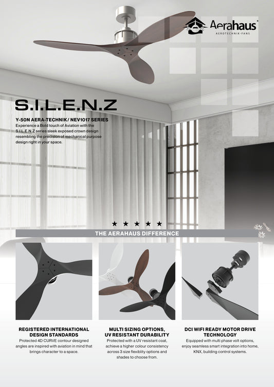 SILENZ (MPM) Y-50N Aerahaus Technik DC Ceiling Fan